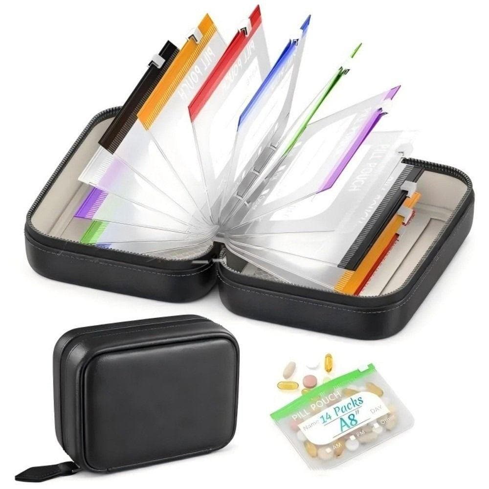Organizador De Comprimidos De 7 Dias , Bolsas Com Zíper Codificadas Por Cores Conjunto De Para À Prova D'água ,