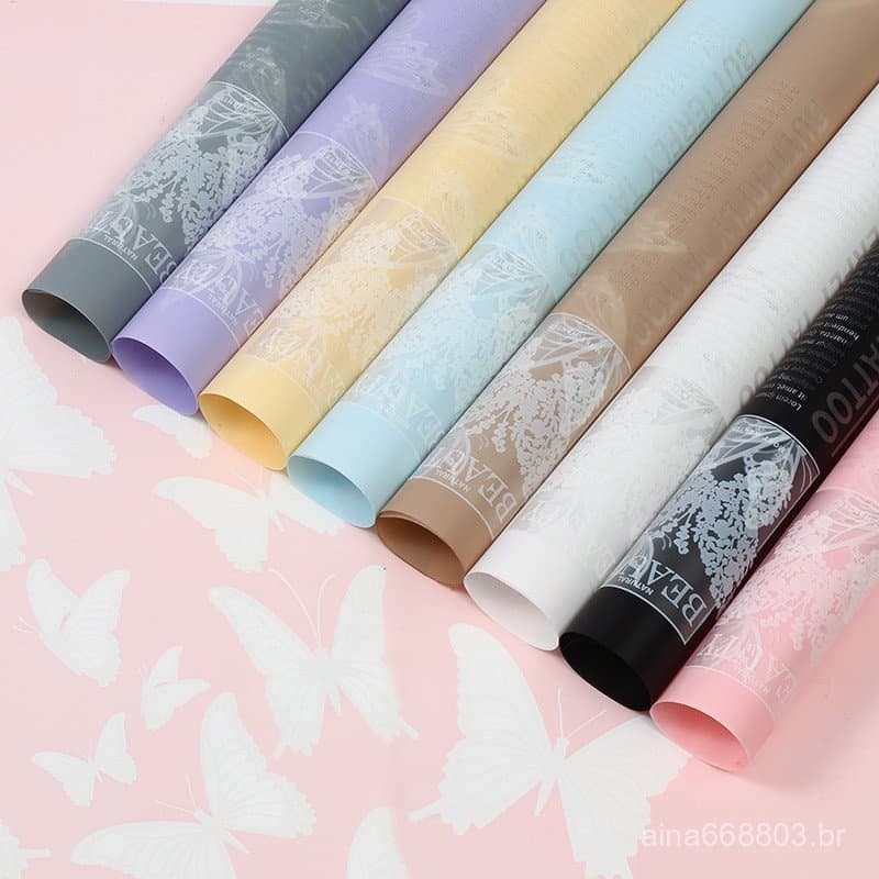 Papel de Embrulho para Flores à Prova d'Água Butterfly Dance Jelly Film Qixi, Novo, Suprimentos para Floristas, Papel de