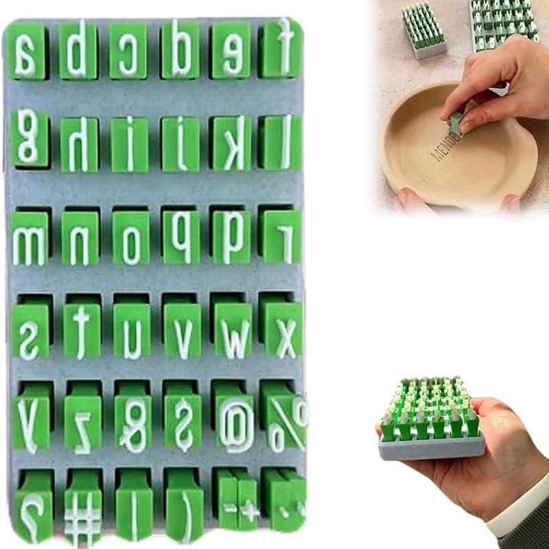 Selo De Argila Do Alfabeto Letras Artísticas De Cerâmica Selos De Plástico Artesanato Faça Você Mesmo 1x
