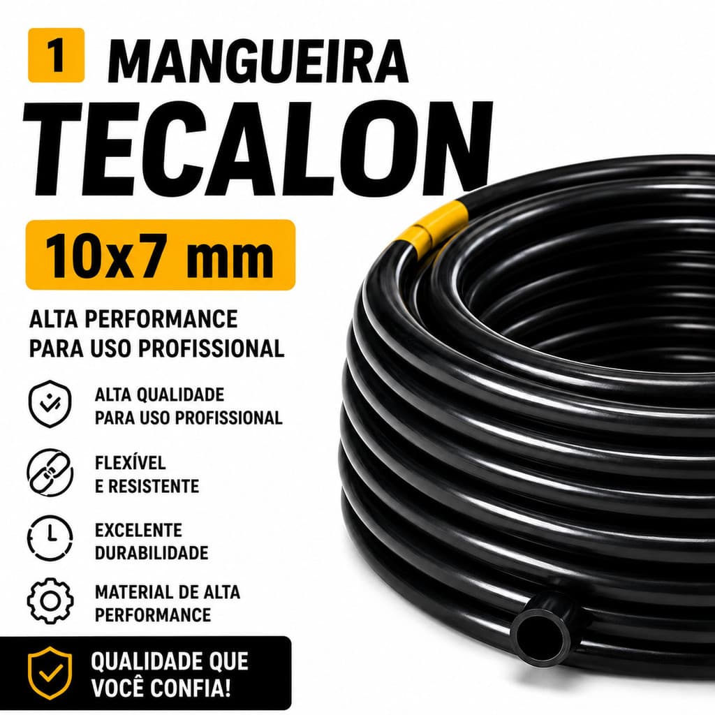 5 metros Mangueira Tecalon 10x7mm Tubo Nylon Pneumática Combustível