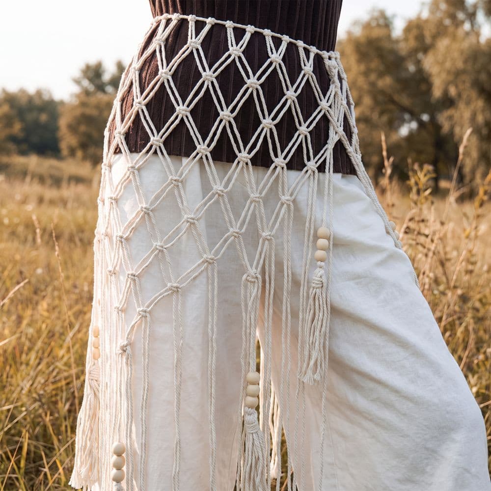 Cintos De Borla Tecer , Estilo Boêmio Boho Retrô , Malha De Contas , Corda De , Cintura Tecida