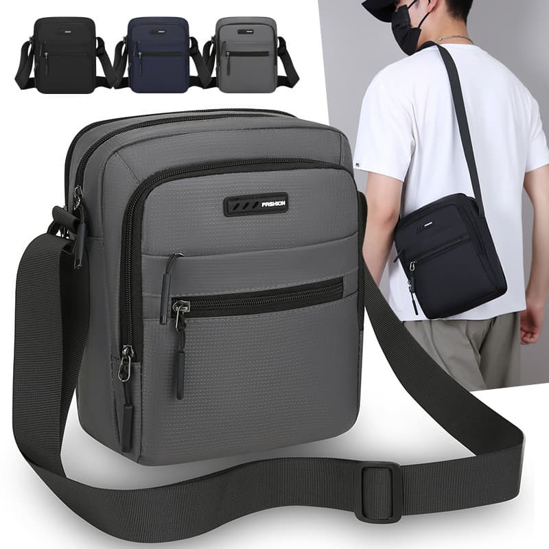 Bolsa masculina 2026 verão novo estilo Multi-camada Vertical resistente ao desgaste Oxford pano saco Casual de um ombro