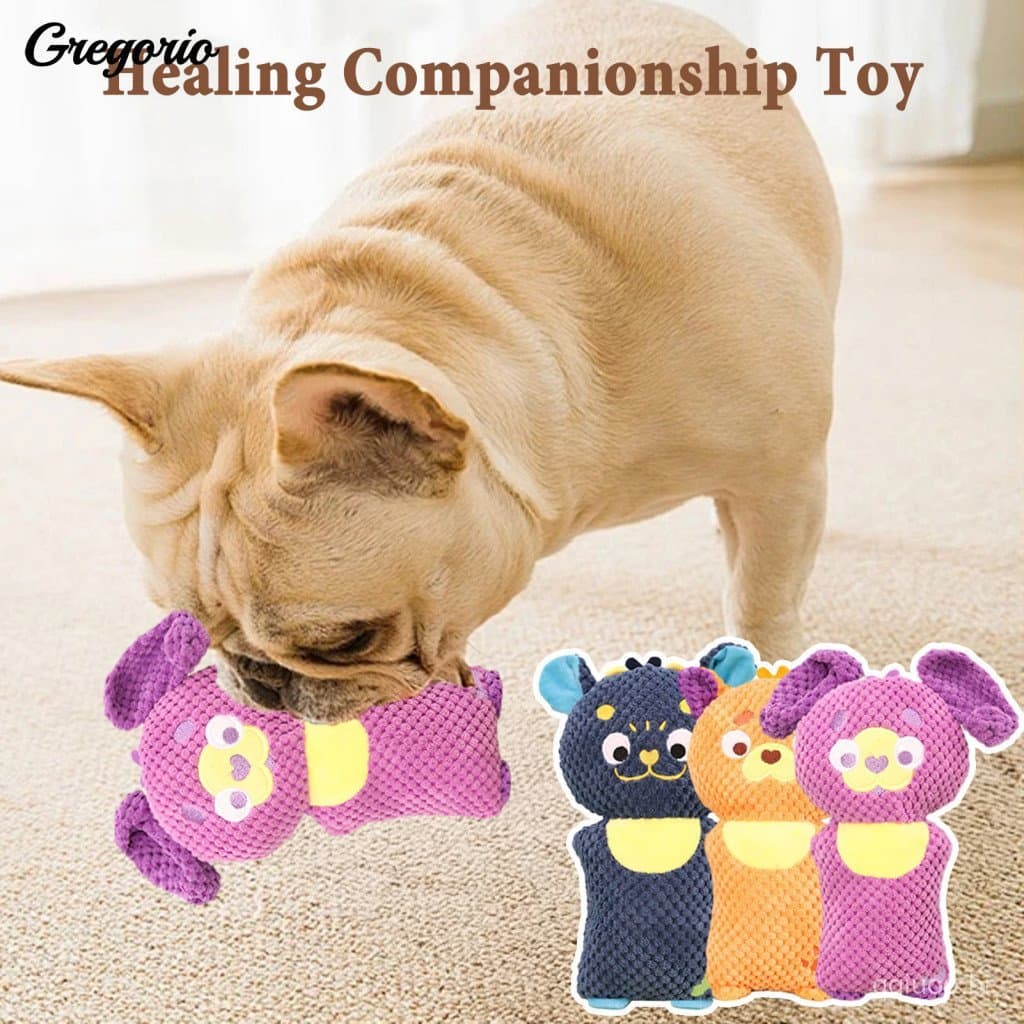 Cartoon Dog Toy Squeaky Chew for Small Dogs Puppies – Soft Corn Velvet for Teeth Oral Care Durable Pet Plaything Ideal