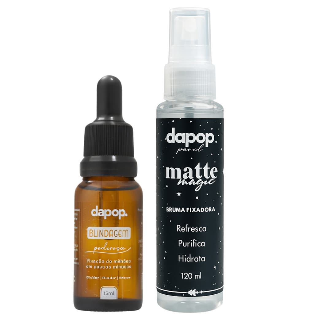 Kit Blindagem Poderosa Primer, Diluidor, FIxador - Dapop + Bruma Fixadora Matte Magic - Dapop