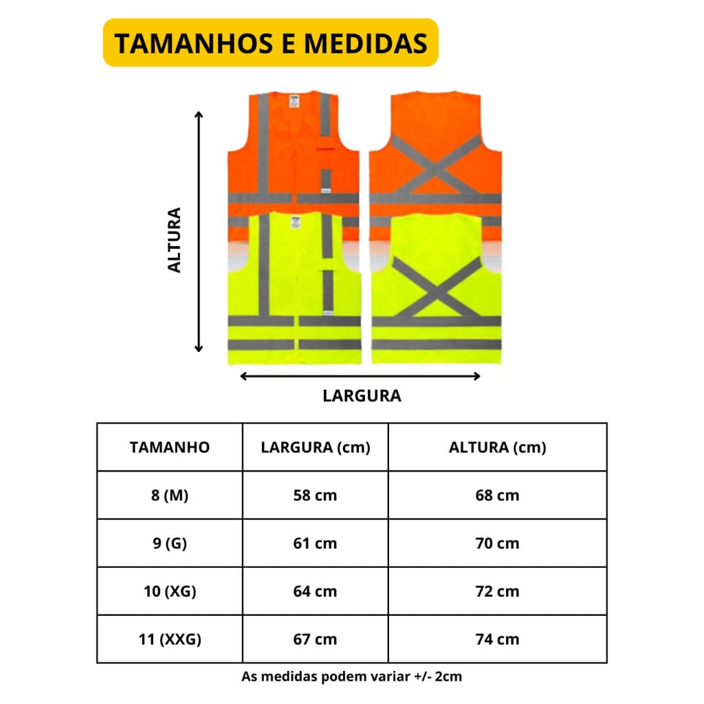 Kit Entregador EPI Colete refletivo + Luva tátil
