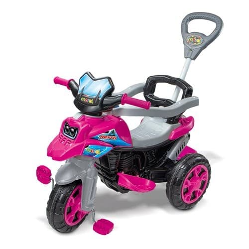 Triciclo Infantil Moto Pedal Guidon Ajustavel Veiculo Passeio Rosa