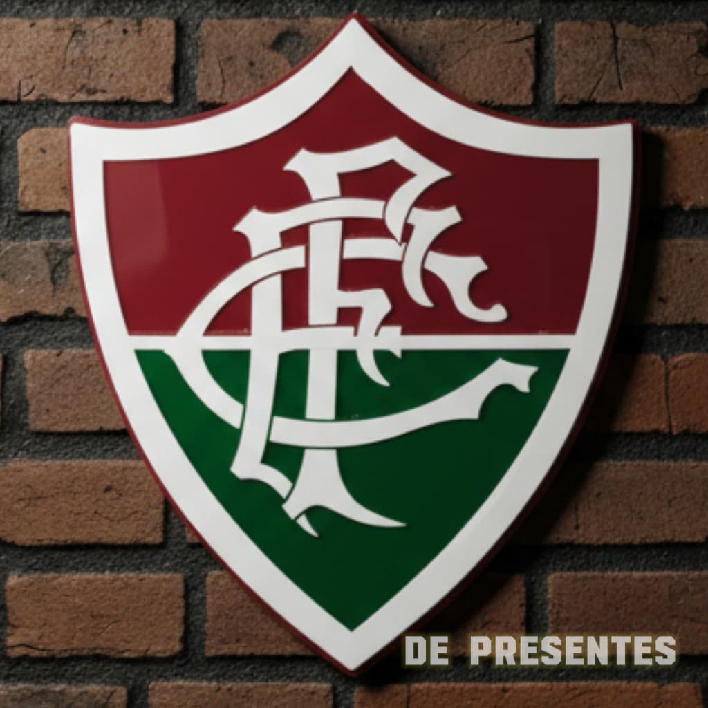 Brasão Escudo Fluminense Enfeite Decorativo Placa Metal C/ Gancho 20.5x17.5cm Oficial - RE017-6-B