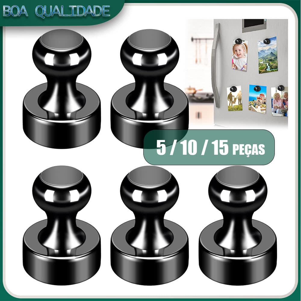 5/10/15x Forte Neodímio Magnético Pinos Otário Percevejo Ímã De Aço Durável Push Pin Para Geladeira Quadro Branco-Preto
