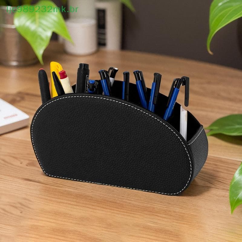 [MYBR] Caixa De Armazenamento De Controle Remoto De Couro PU Sala De Estar Mesa De Chá Escritório Desktop Cinco Grades O