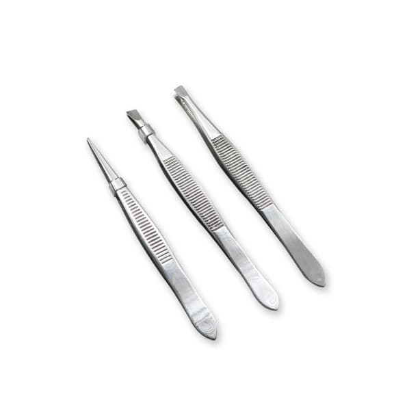 Kit 3 pinças para sobrancelhas retas e oblíquas pinças reparadoras de sobrancelhas