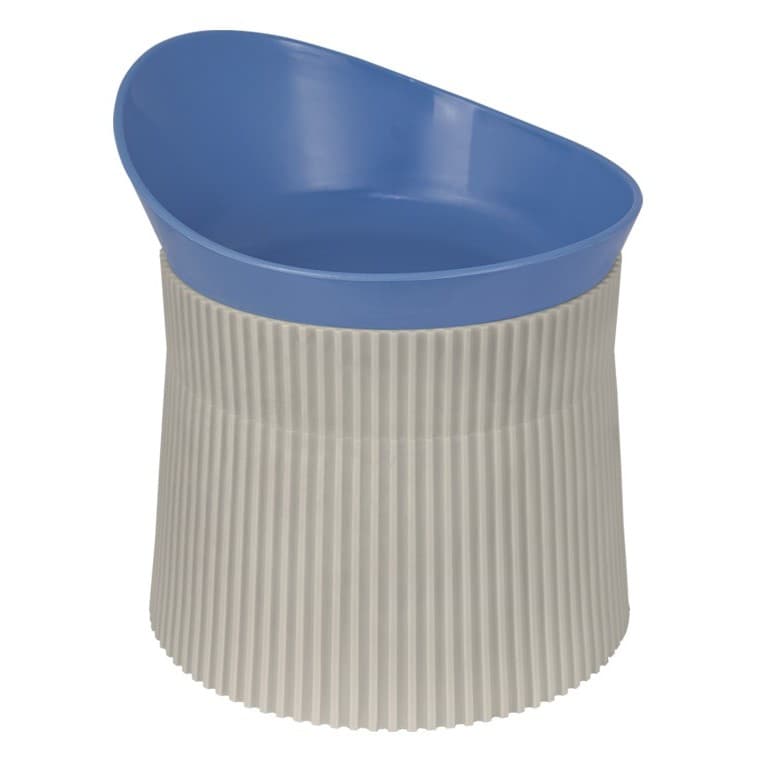 Comedouro Ergonomico Médio Azul Cães Familia De Estimação