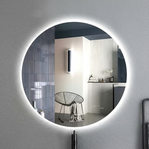 Espelho Redondo Led Frio 60cm Com Iluminação Design Moderno