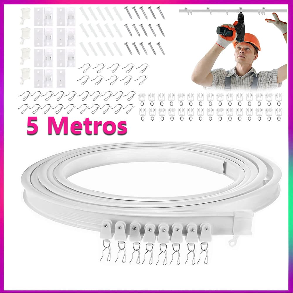 Trilho de cortina flexível suporte de teto cortável de teto flexível de chuveiro para trailer faixa branca 5m