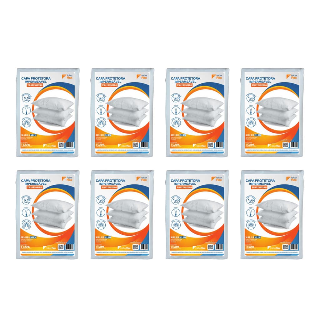 Kit 8 Capas Protetoras Travesseiro Impermeável Antiácaro