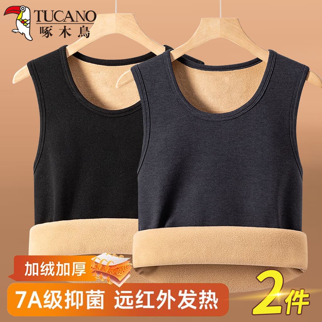 Woodpecker colete térmico mais veludo engrossado Alpaca colete inverno à prova de frio colete masculino sem mangas roupa