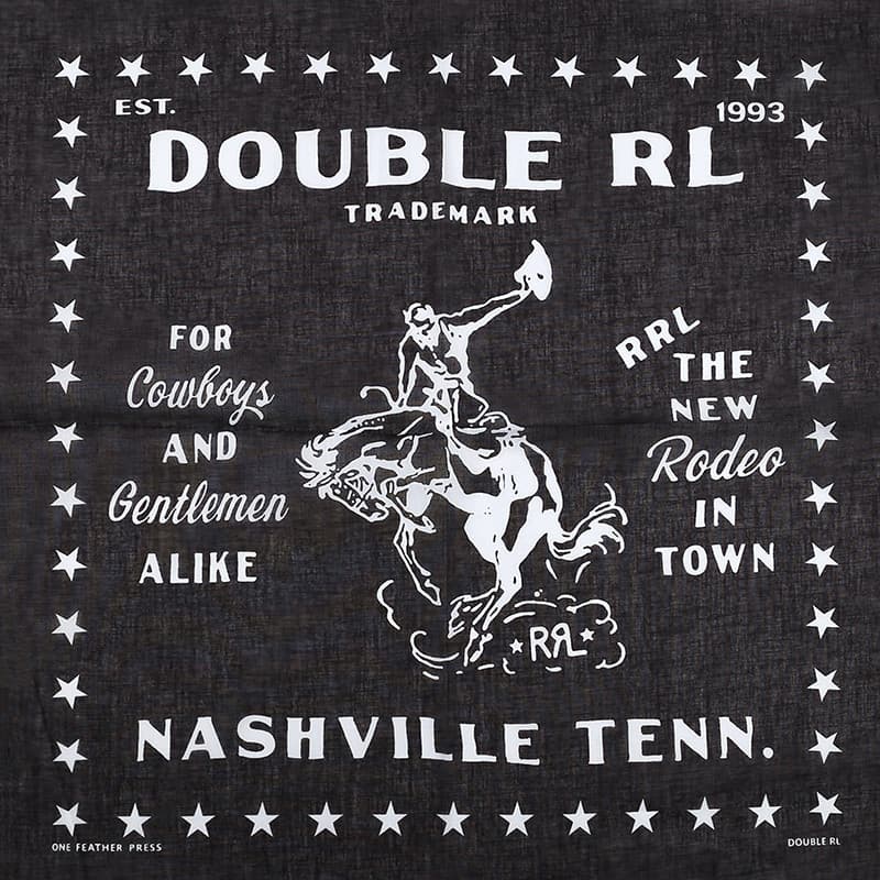 Estilo japonês RRL50 ''S Tennessee Denim cavaleiro Bandana estilo americano lenço quadrado lenço de seda tecido estilo f