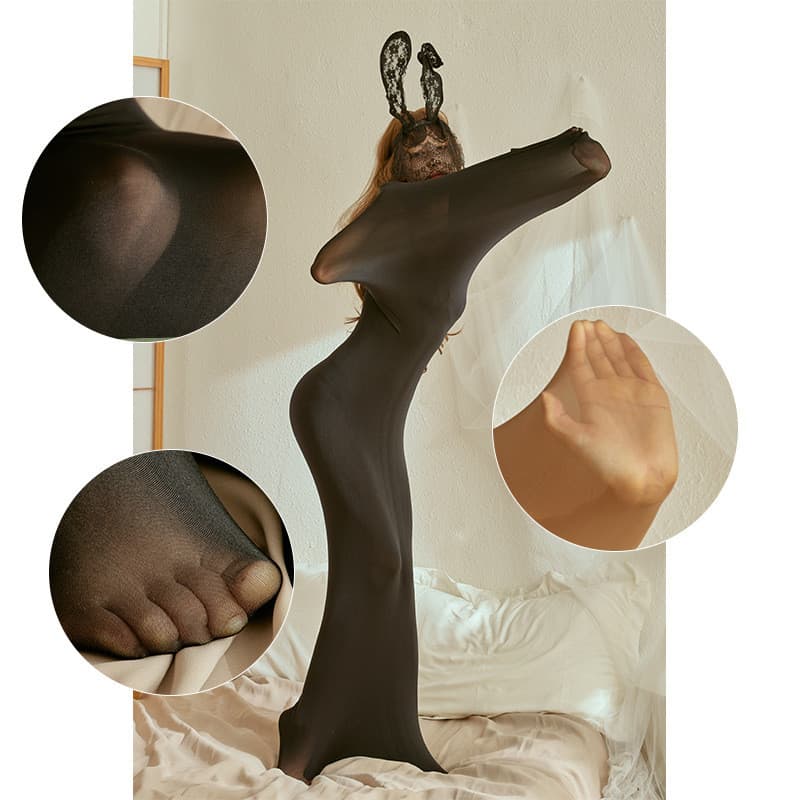Meias de corpo inteiro saco de dormir oleoso de uma peça meias saco de dormir sedoso duplo Plus Size corpo inteiro de um