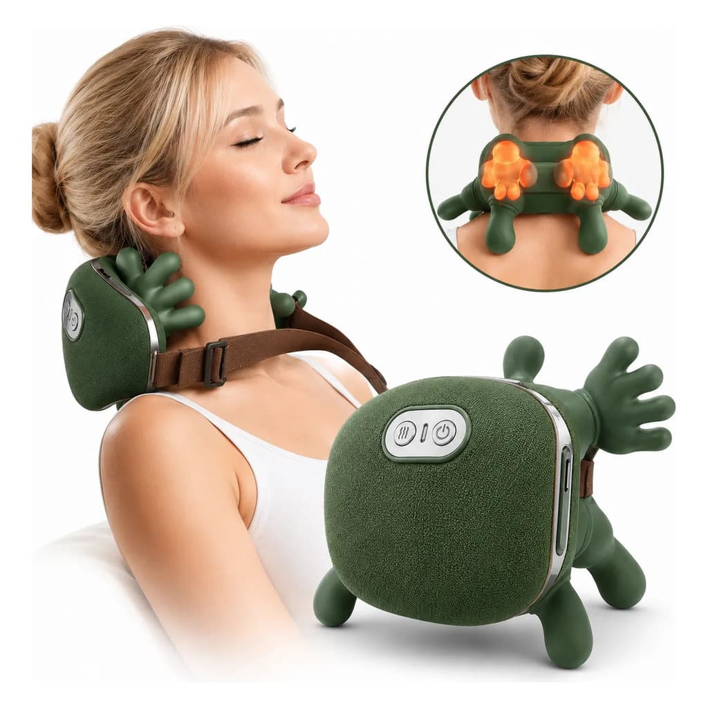 Massageador Pescoço Ombro Maozinha 3d Com Aquecimento 8 Pontos Aquecimento Relaxamento Tensão USB