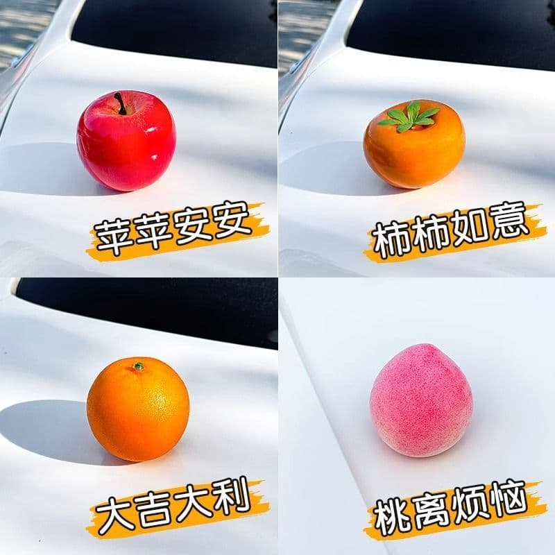 Bonito criativo maçã cauda do carro pingente carro fruta laranja ornamentos interiores do carro ornamentos decoração do