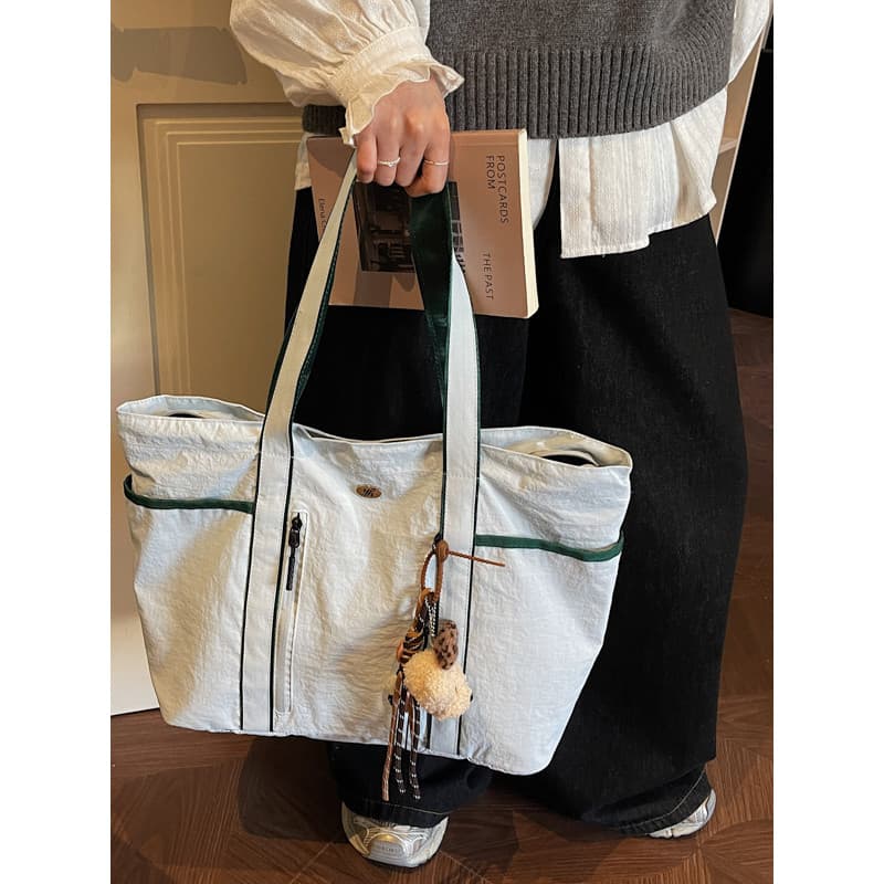 Sacola de ombro de náilon das mulheres dos homens grande capacidade à prova dwaterproof água simples portátil Casual Com