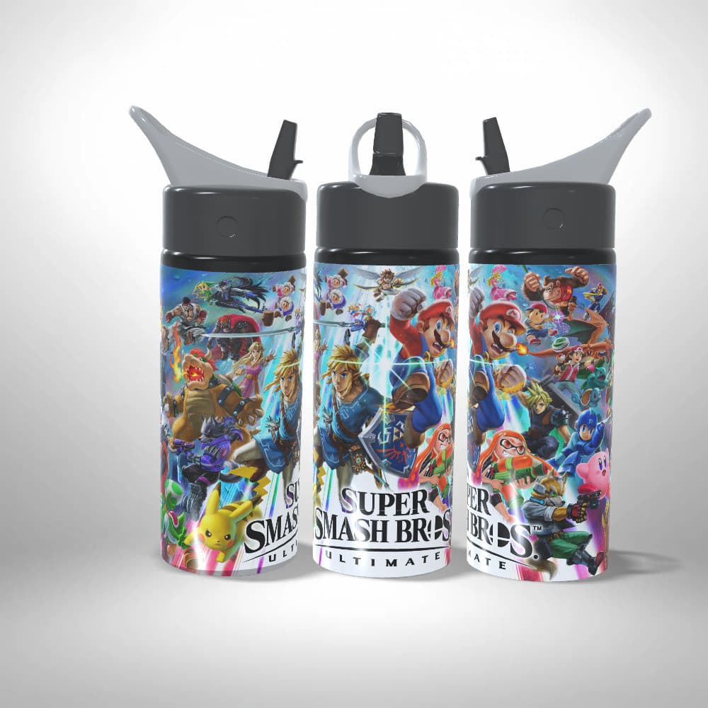 Garrafa Squeeze Personalizada Alumínio - Super Smash Bros Ultimate