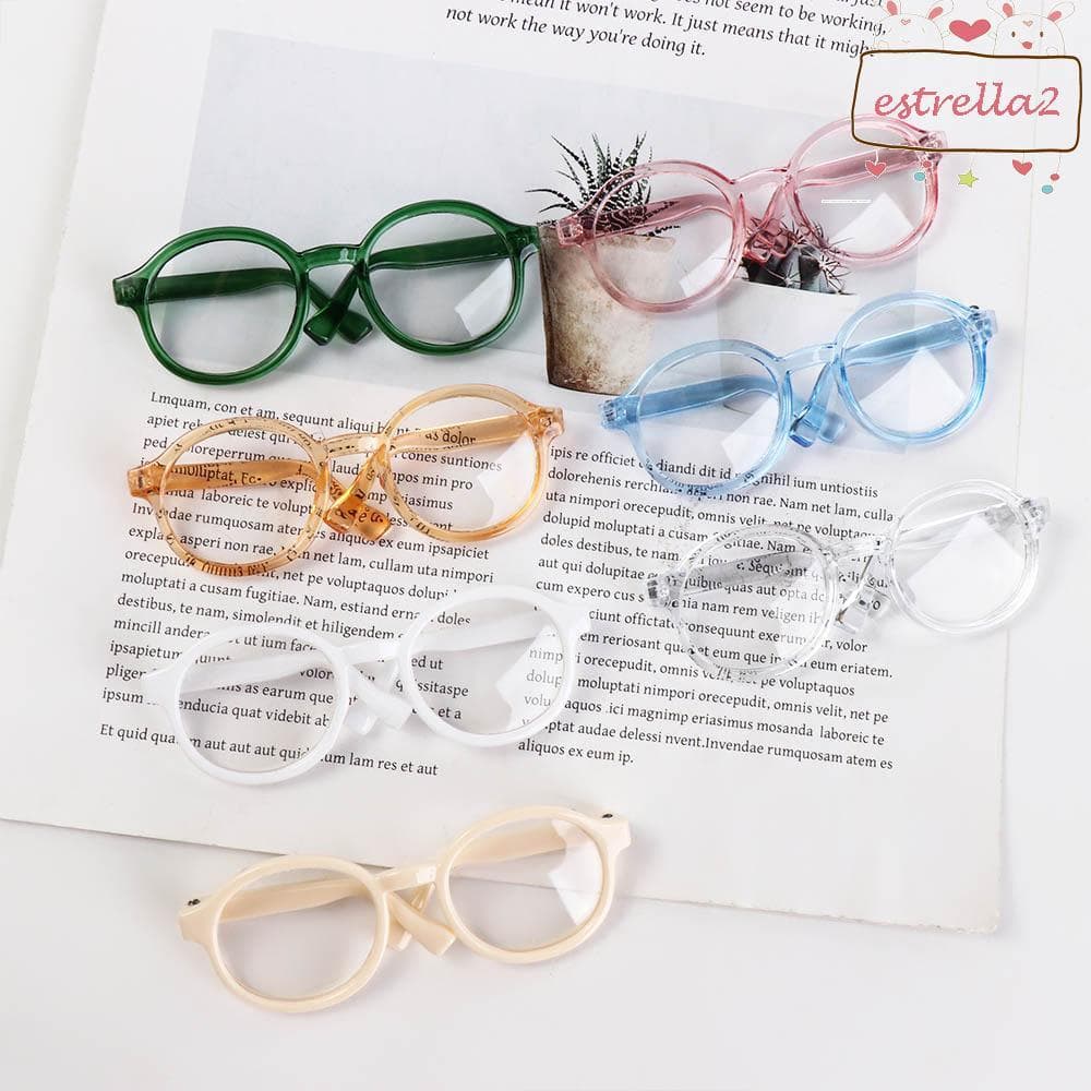 Óculos Transparentes Redondos AESTRELLA , De Plástico Transparente De Cor Doce Para Bonecas