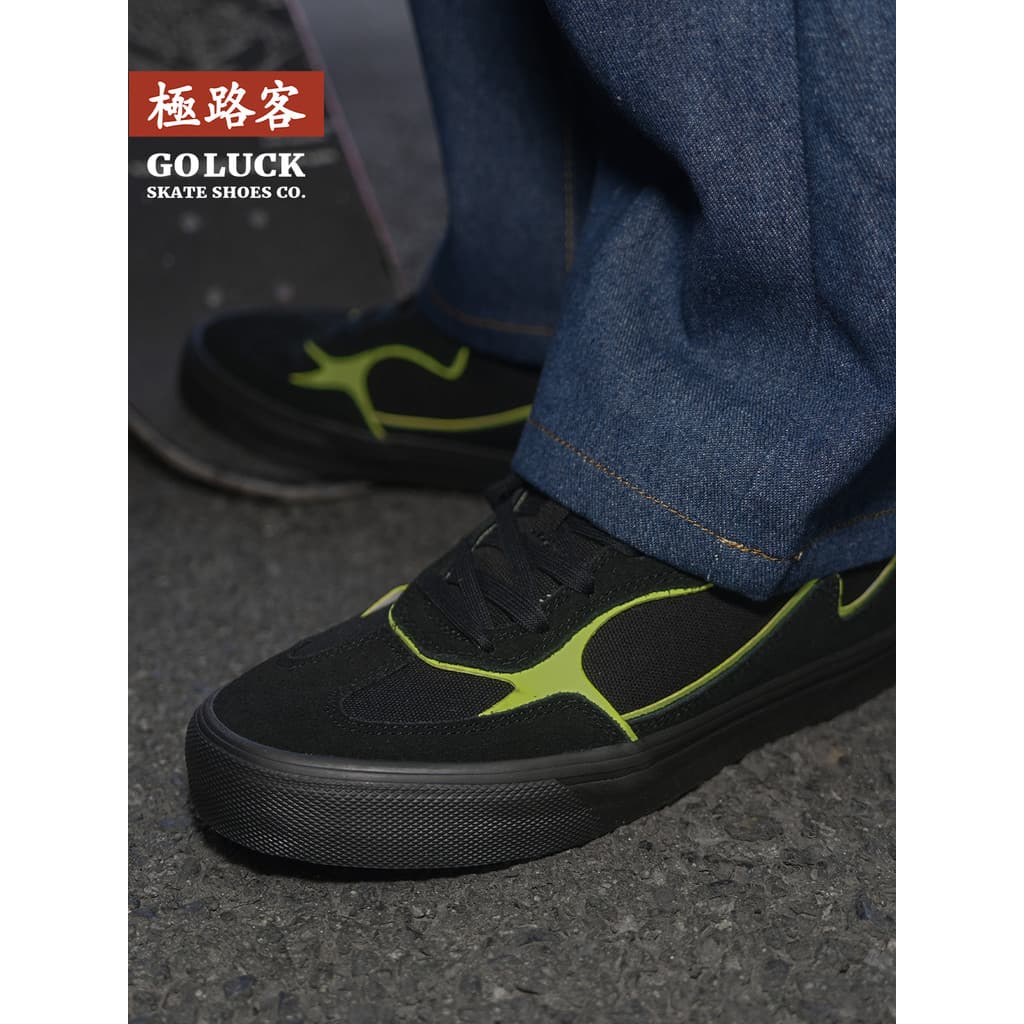 Jiluke 2026 novo estilo preto verde americano Casual masculino feminino estilo casal sapatos esportes absorção de choque