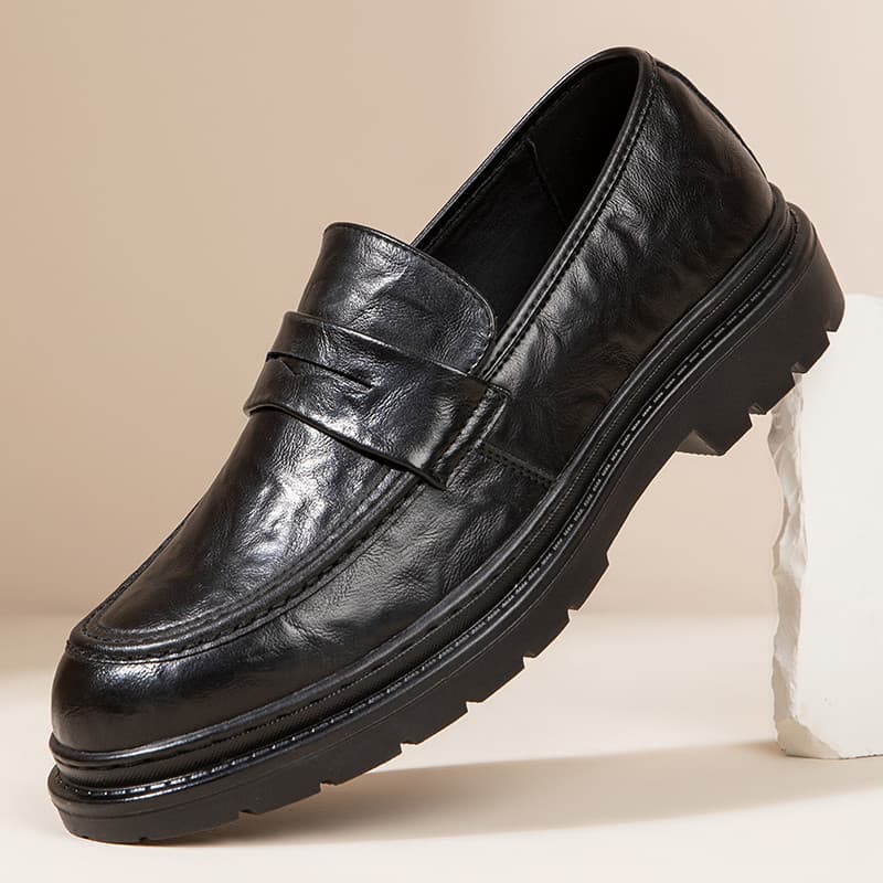 Sapatos de couro de um Pedal masculino negócios Formal Wear sola macia Casual preguiçoso sapatos de couro genuíno britân
