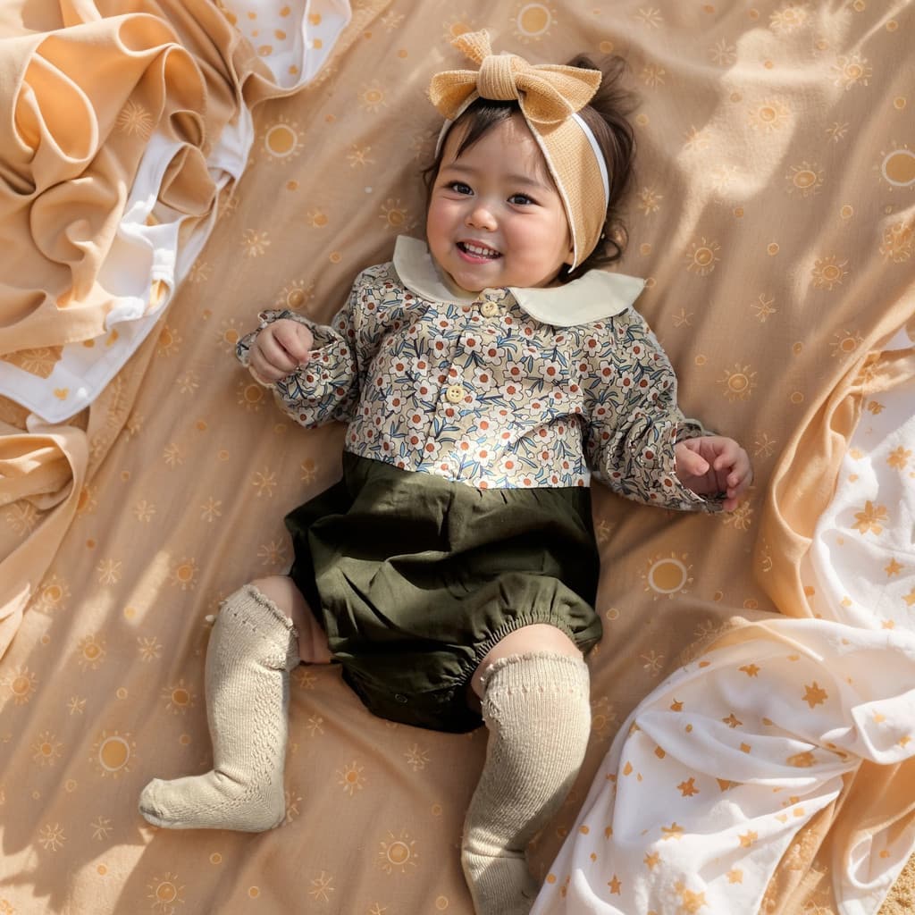 Versão coreana roupas de bebê primavera outono Floral macacão recém-nascido inverno bebê macacão manga longa triângulo m