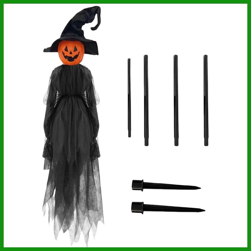 Halloween Bruxas Ao Ar Livre Tamanho Real Cabeça De Abóbora Adereços Assustadores Com Sensor Decorações De Para tongmy