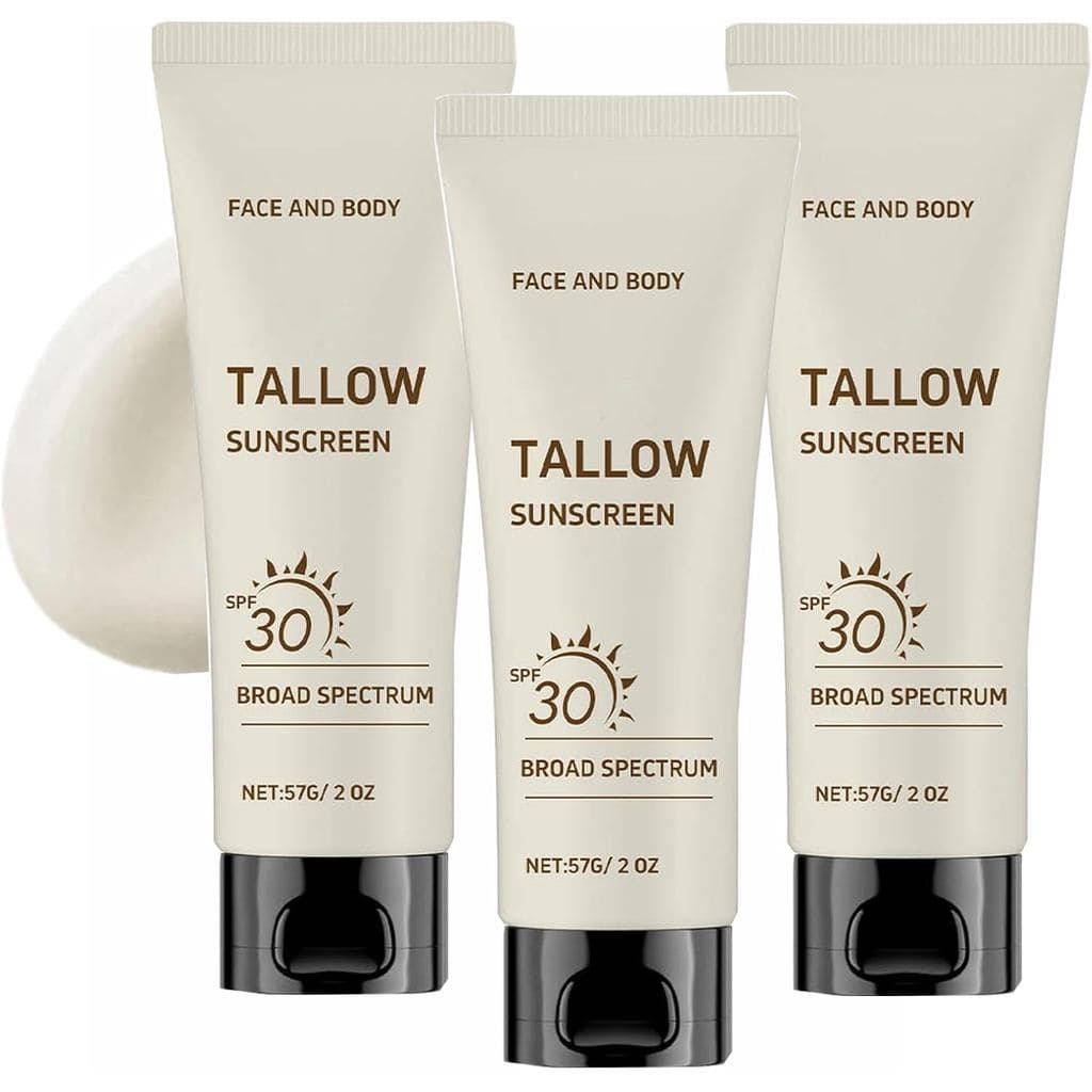 Protetor Solar Tallow SPF 30, Protetor Solar Não Tóxico com Óxido de Zinco, Creme Solar Mineral Natural para Rosto e Cor