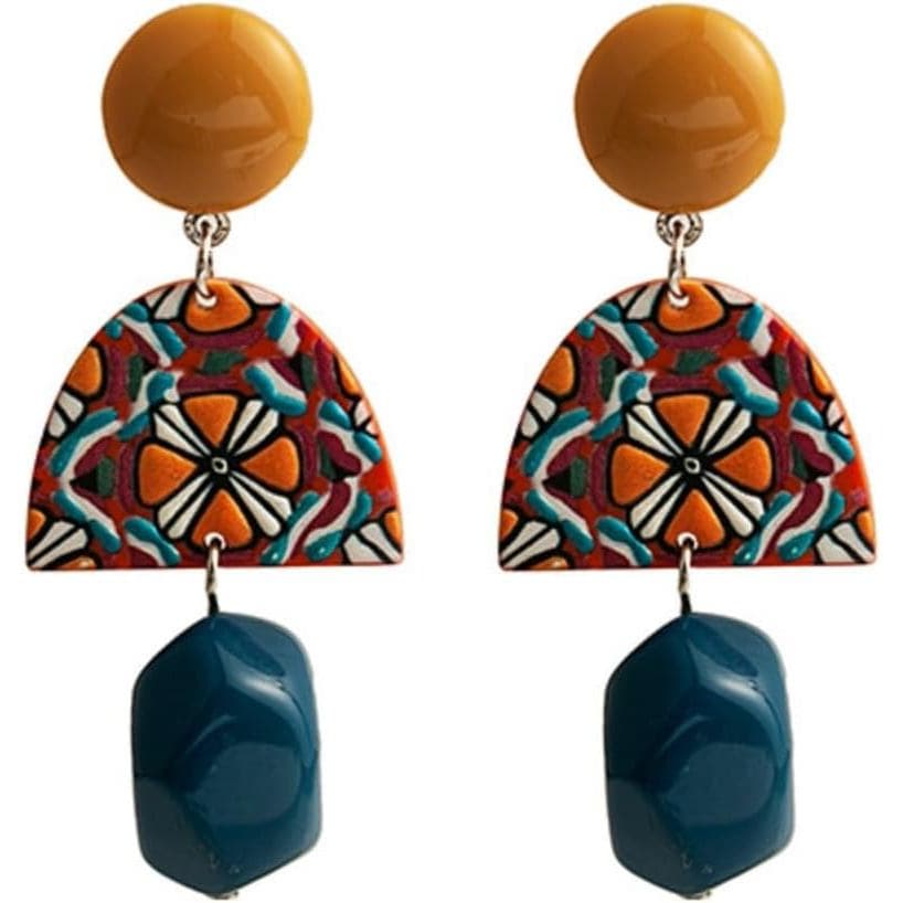 Brincos Pendentes Geométricos de Acrílico para Mulheres, Brincos Geométricos Multicoloridos Estilo Boho, Joias Minimalis