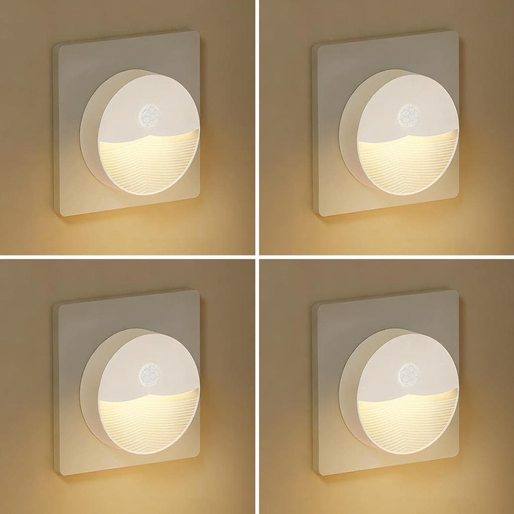Luz Noturna com Sensor de Movimento Consss, Sensor de Luz do Crepúsculo ao Amanhecer, Luz de Fundo LED Branco Quente Sua
