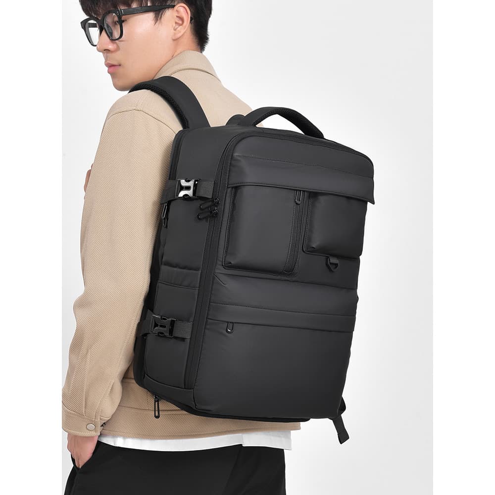 Mochila multifuncional de grande capacidade, masculina, viagem de negócios, embarque, bagagem, leve, expansível