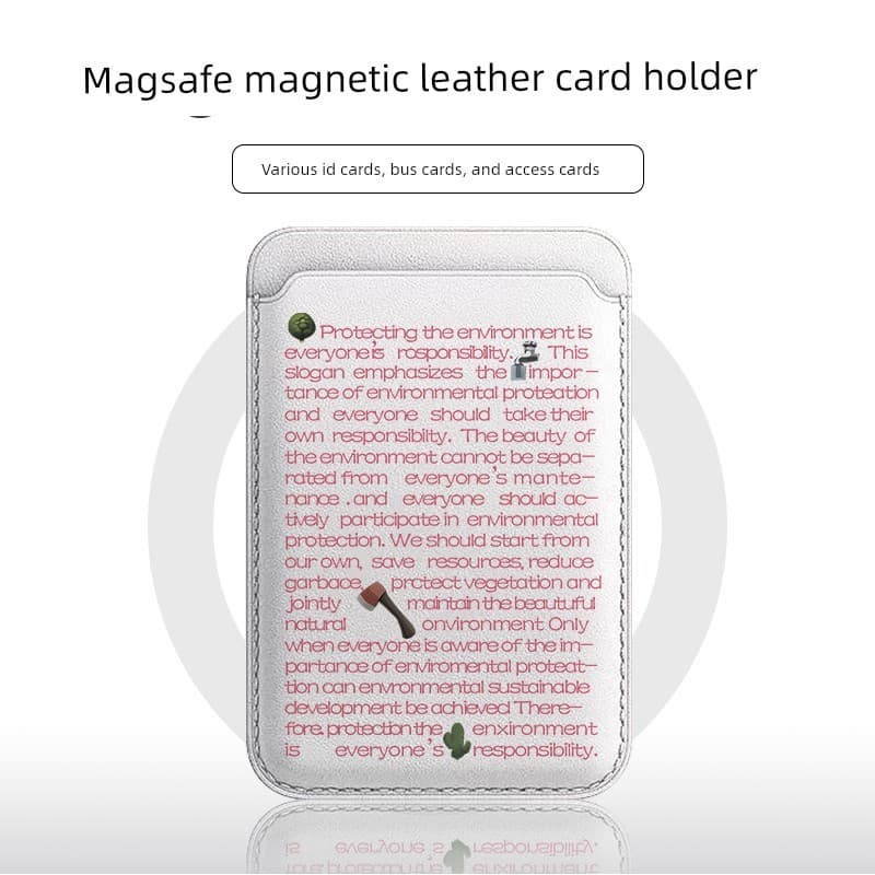 carteira magsafe [Porta-cartões magnético Magsafe] Letras da moda adequadas para iphone15pro Couro 16 Cartoon 13 Apple 1