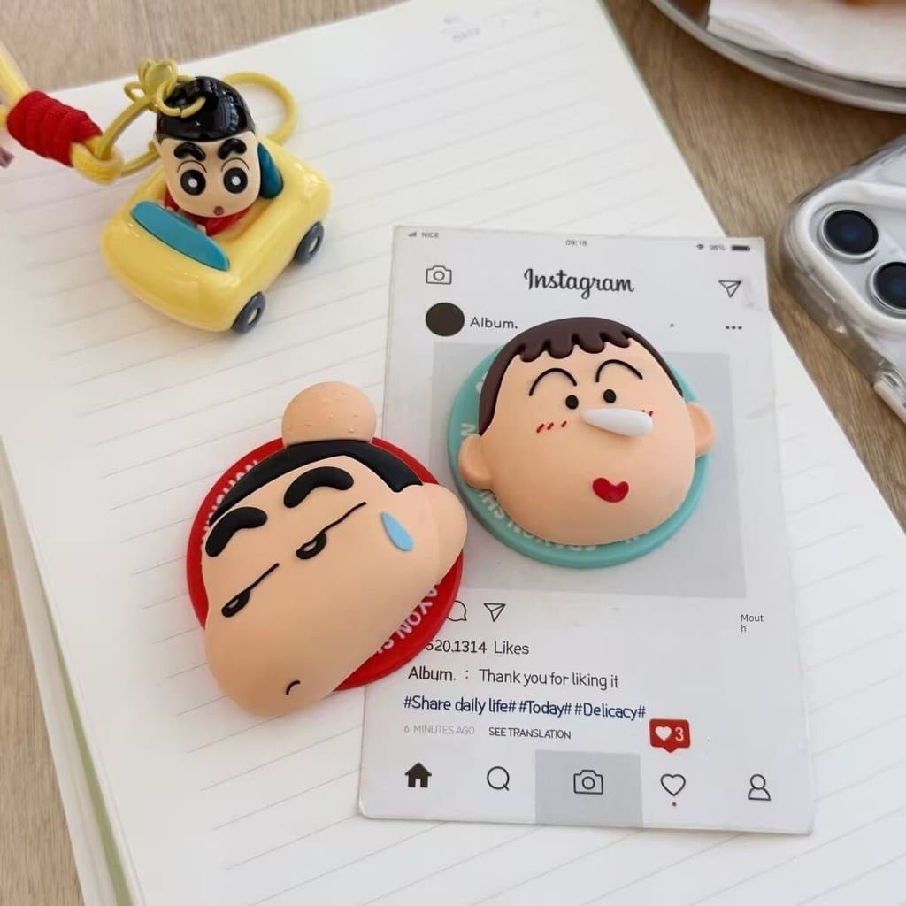griptok magsafe magsafe popsocket Ins bonito dos desenhos animados tridimensional Crayon Shin-Chan MagSafe Airbag magnét