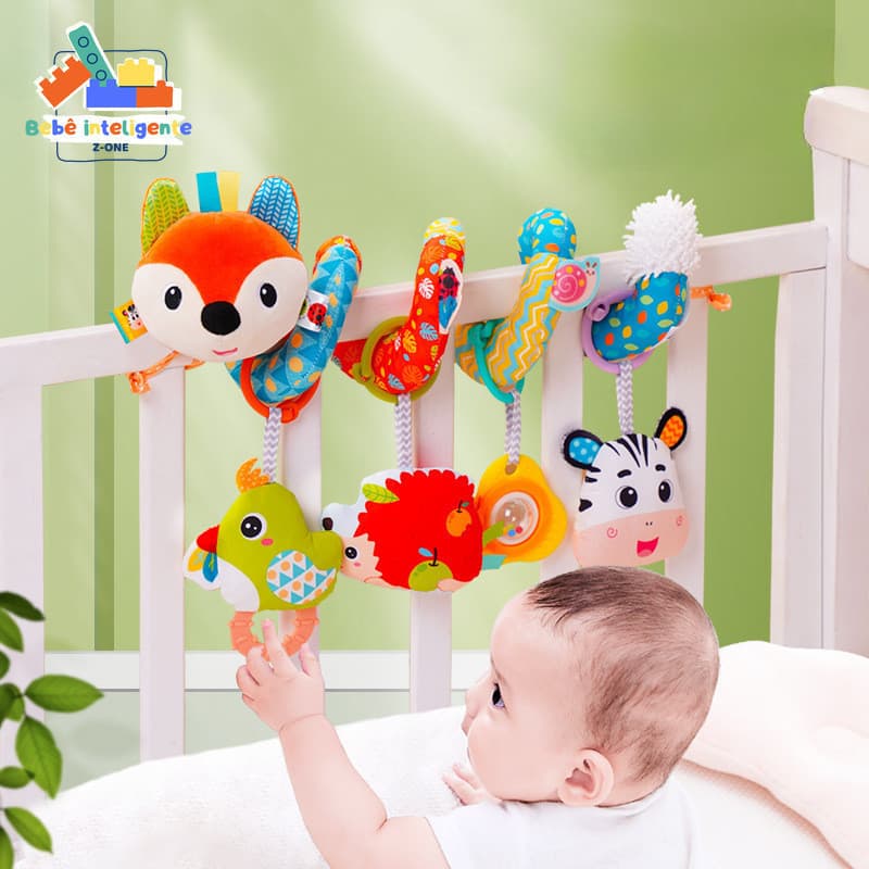 Brinquedos decorativos de animais para berços, carrinhos de bebê e carros, adequados para bebês de 0 a 1 ano EE4P IWXP