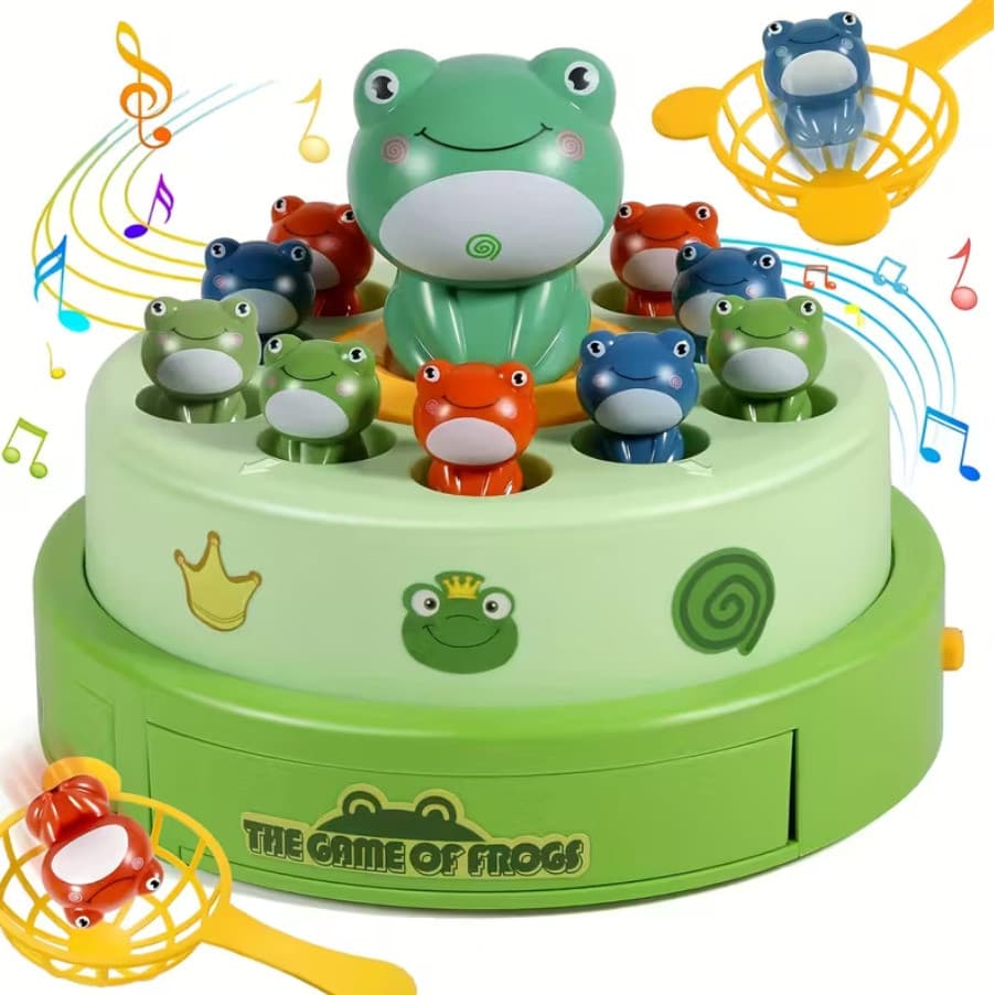 Brinquedo Sapo Pula Interativo com Rede Jogo Infantil Musical