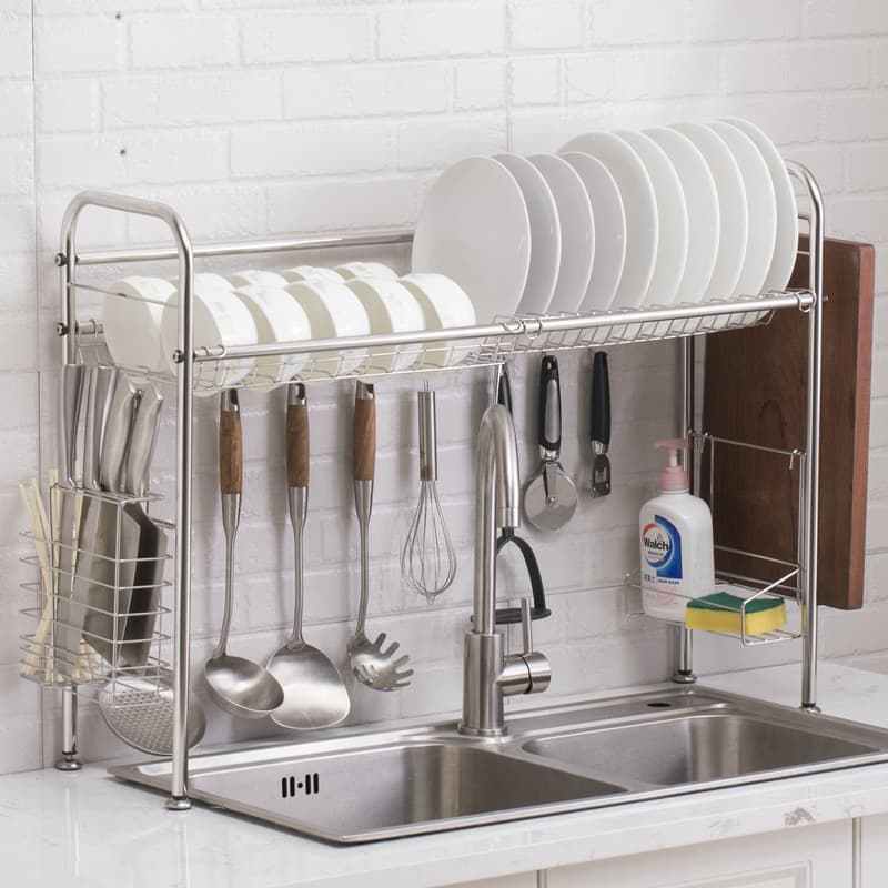 Fornecimento direto da fábrica transfronteiriço de aço inoxidável rack de pia de camada única prateleira de cozinha pia