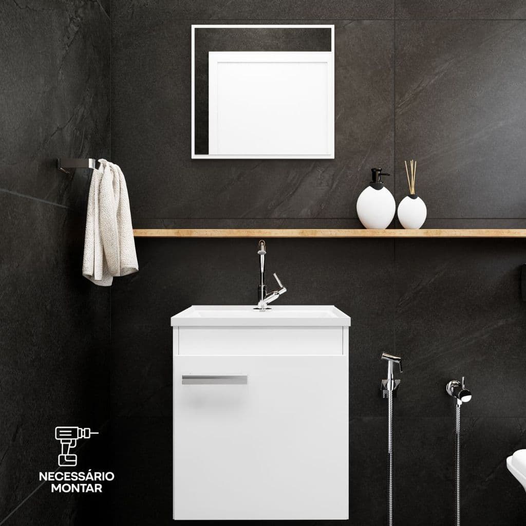 Conjunto Lexo Branco Armário para Banheiro Gabinete