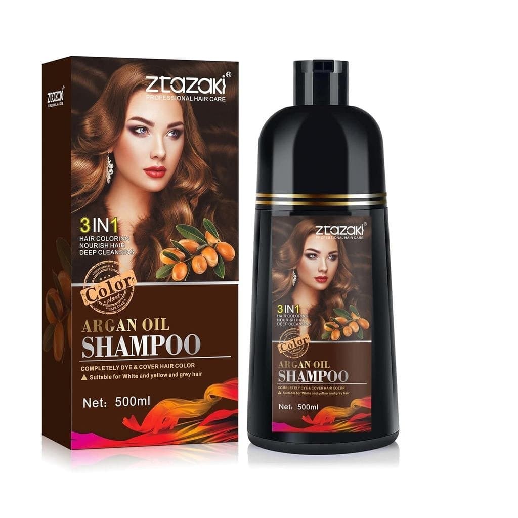 Shampoo Tonalizante 3 em 1 com Óleo de Argan, 500ml | Cobertura dos cabelos grisalhos em 15-25 minutos com cor de longa