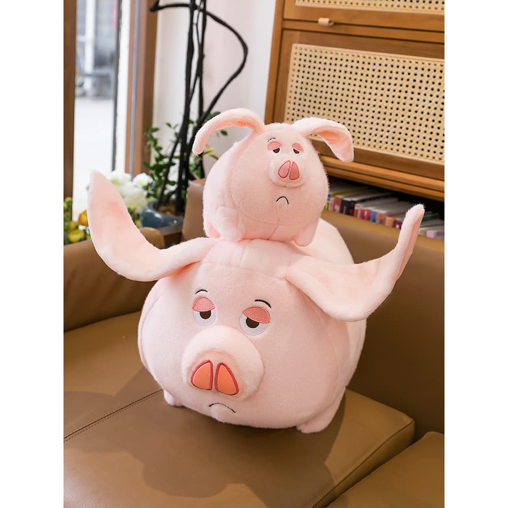 Bonito dobrável-orelha porco boneca brinquedo de pelúcia rosa porco forma dos desenhos animados Animal boneca PP algodão