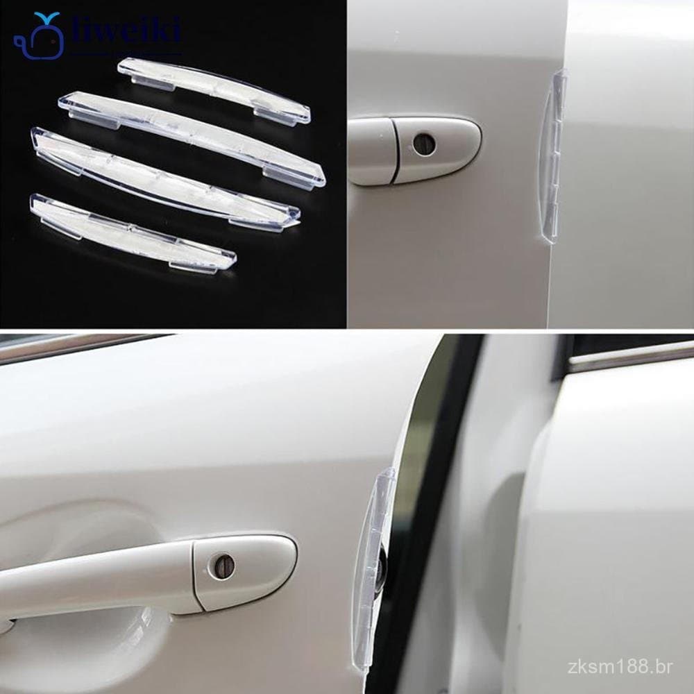 Conjunto de 4 peças de tiras decorativas protetoras universais para bordas de portas de carro, anti-riscos e anti-colisã