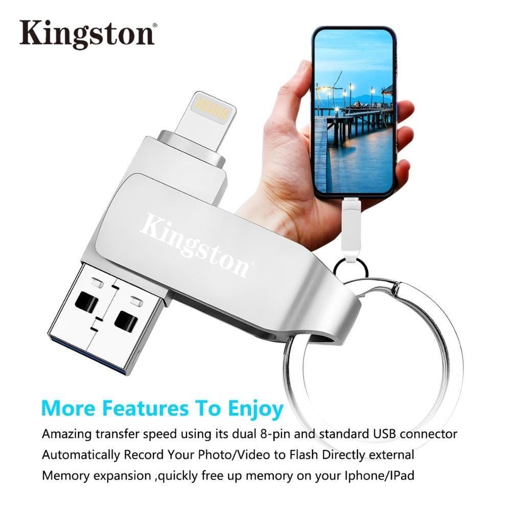 Kingston 2 Em 1 Otg Pendrive 1TB Usb Flash Drive 512GB Thumb Para iPhone Storage