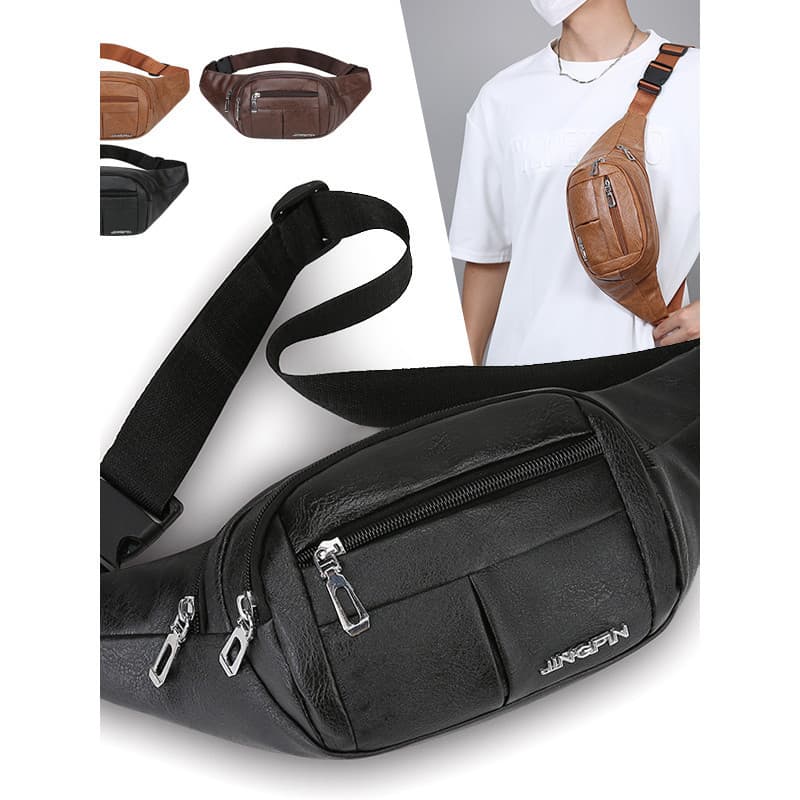 Lanyudu Novo Estilo Esportivo PU Bolsa De Cintura De Corrida Para Homens E Mulheres , Grande Capacidade , Corpo Cruzado