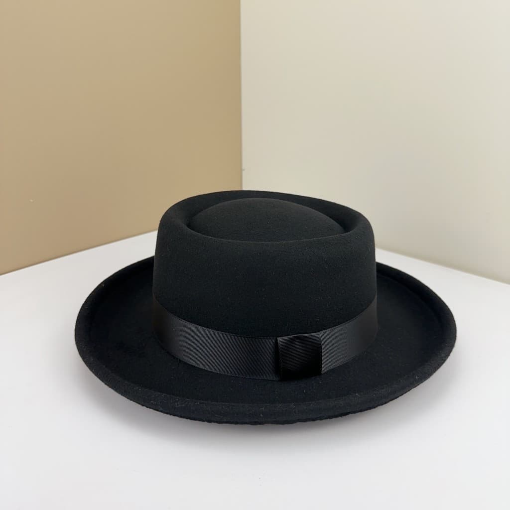 Estilo britânico masculino feminino moda plana topo de lã chapéu novo estilo britânico elegante tipo anel côncavo lã gra