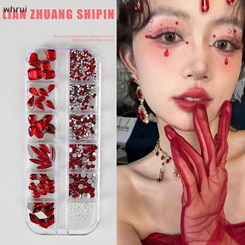 [WHRUI] Cristal Autoadesivo Para Rosto E Corpo Gems Stiers Strass Festival Maquiagem Tatuagem