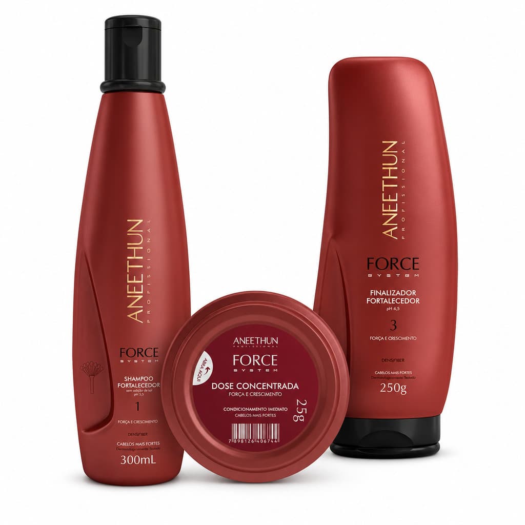 Kit Aneethun Force Shampoo 300ml Finalizador 250g Dose 25g