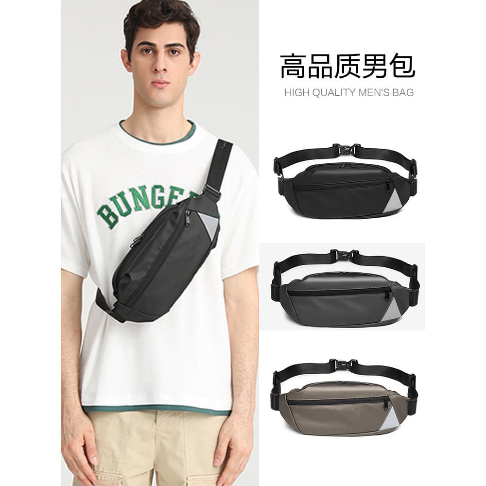 Bolsa de peito masculina, novo estilo, grande capacidade, multifuncional, esportiva, lazer, motocicleta, à prova d'água,