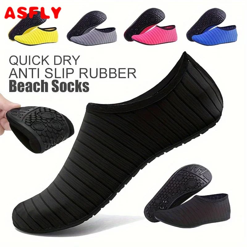 1 Par De Sapatos De Água Femininos Meias Descalças Antiderrapantes De Secagem Rápida Homens Praia Nadar Esportivos Aquát